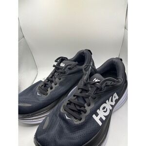 Hoka Bondi 8 Women's Running Shoes Black White Size 7.5 Wide